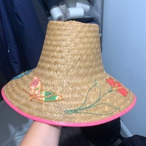 Beautiful embroidered straw hat!